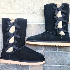 KOOLABURRA by UGG Women's Suede Sheepskin Faux Fur Lining Winter Boots Size 10